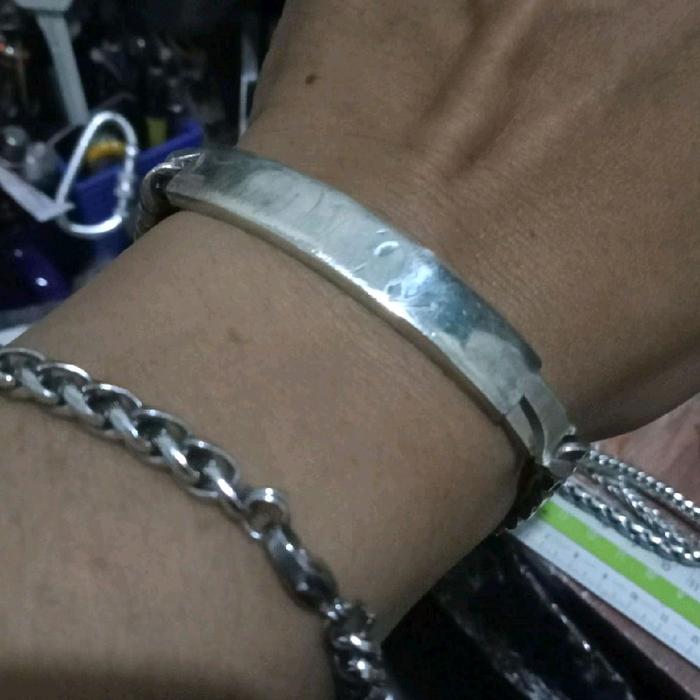 gelang perak 28gr bekas material perak lawas