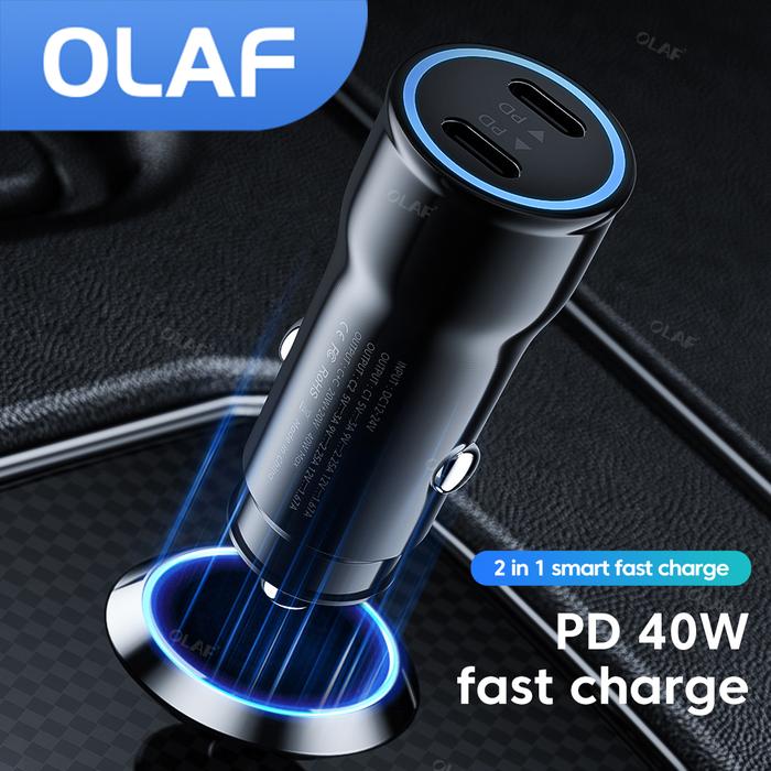 Olaf 40W PD Car Charger USB Car Charger Fast Charging Car Phone