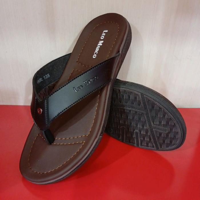 Leo Marco Sandal Pria Leo Marco Studio dengan Desain Terbaru Kulit Sintetis Kuat Ukuran 39-43 Jepit