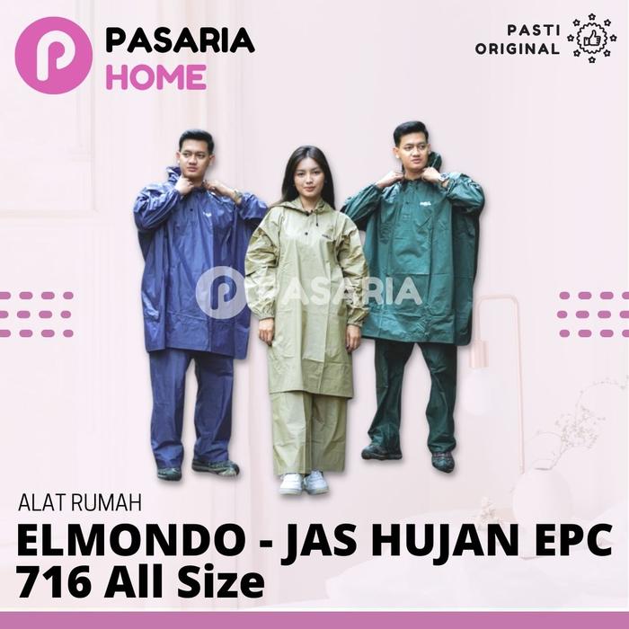 ELMONDO Jas Hujan EPC 716 All Size Setelan Ponco + Celana Mantel Kelelawar One Set Hijau