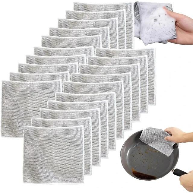 { OMG } KAIN LAP DAPUR PEMBERSIH NODA LAP HANDUK KAWAT MULTIFUNGSI PENCUCI PIRING