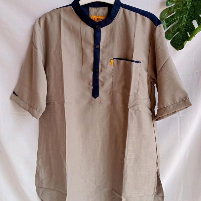 kurta jino/kurta dewasa lengan pendek/baju koko/baju muslim cowok