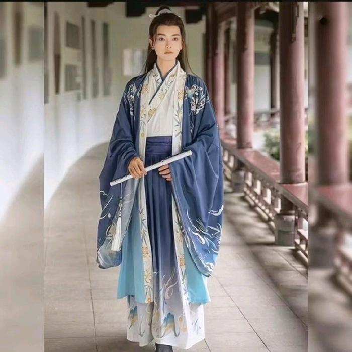 Hanfu Blue for Man  Biru  Pria