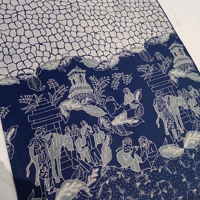 Kain batik cap malam dingin motif menara 01