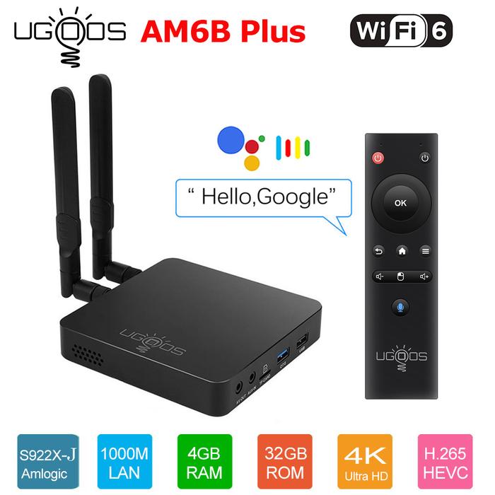 UGOOS AM6B Plus Wifi 6 Smart Android TV BOX Android 9.0 Amlogic