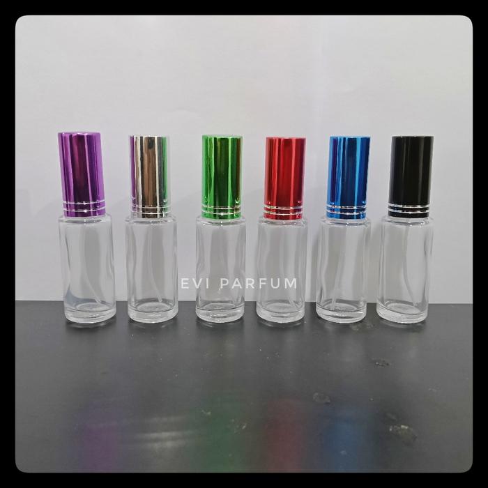 Botol Kaca Spray Tutup Warna 15ml per Lusin untuk Parfum Refill
