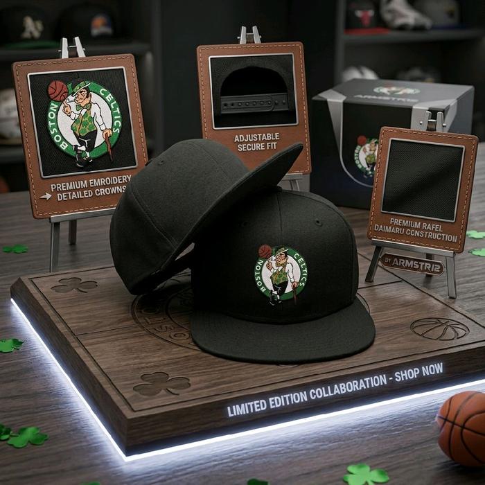 ARMSTR12 - TOPI SNAPBACK TOPI HIPHOP TOPI BOSTON CELTIC KEREN BISA COD