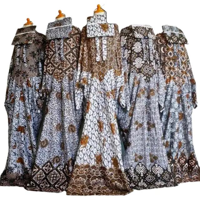 Mukena TERUSAN BATIK SOGAN KRATON Dewasa Jumbo Rayon Bali Travelliing Muslim Katun Panjang Nyaman