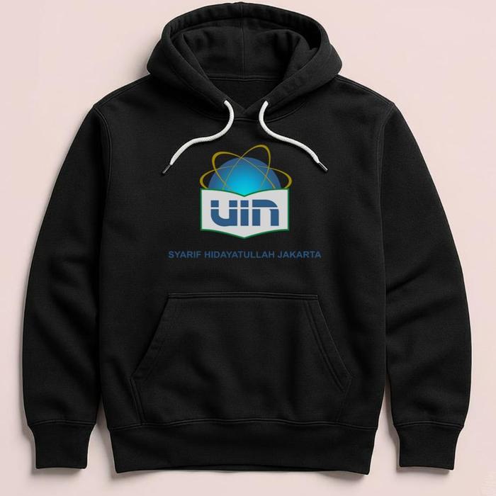Hoodie UIN Syarif Hidayatullah Jakarta Premium Fleece Cloth Sweater Jacket Hood Black Hitam
