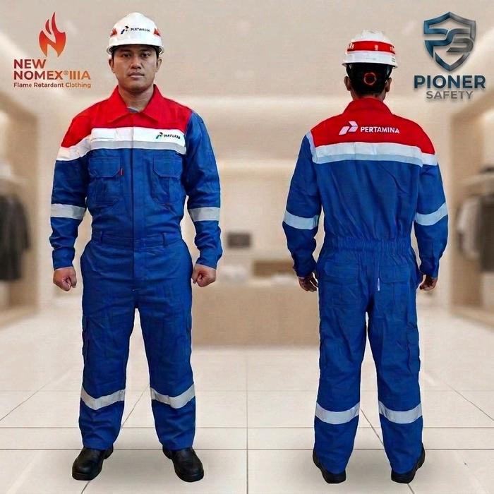 New Nomex IIIA Wearpack Coverall Original Bahan Berkualitas Anti Api Nomex IIIA Pertamina Terusan Me