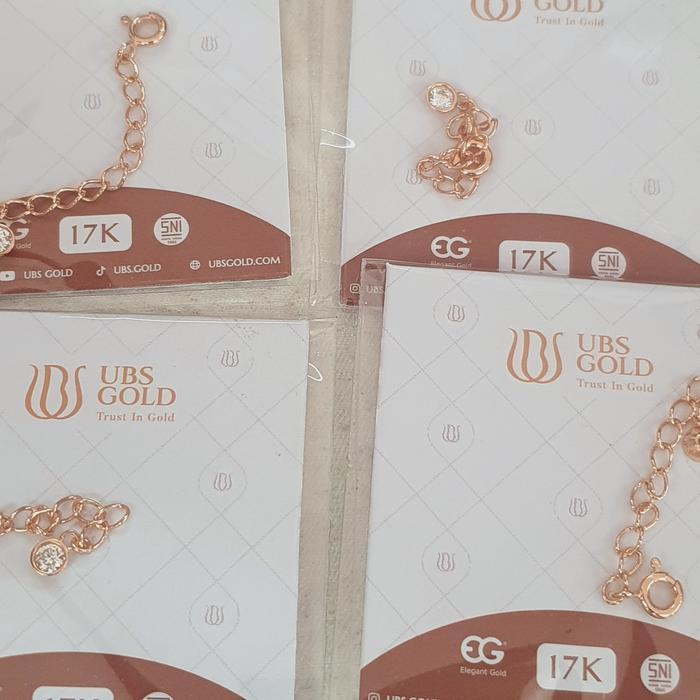 Extension Gelang Kalung Warna Rose 5 Cm An Ad Emas 75% 750 75 % 17K
