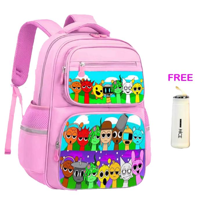 Sprunki x Miniso x Sanrio Tas Ransel Anak SD Motif Miniso Sanrio ARFIS Store - Kanvas D300 Nylon Ber