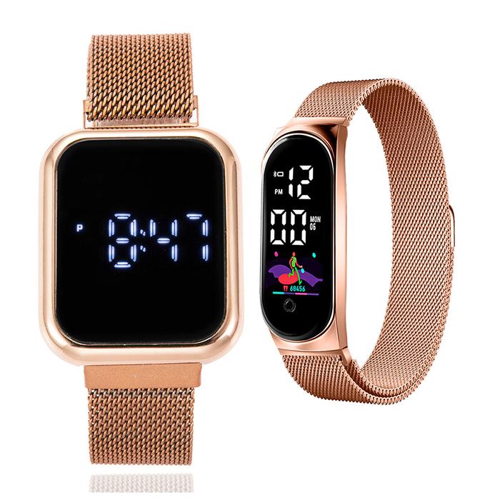 2022 Digital Lover Watches Milanese Magnetic Buckle Couple Watch LED