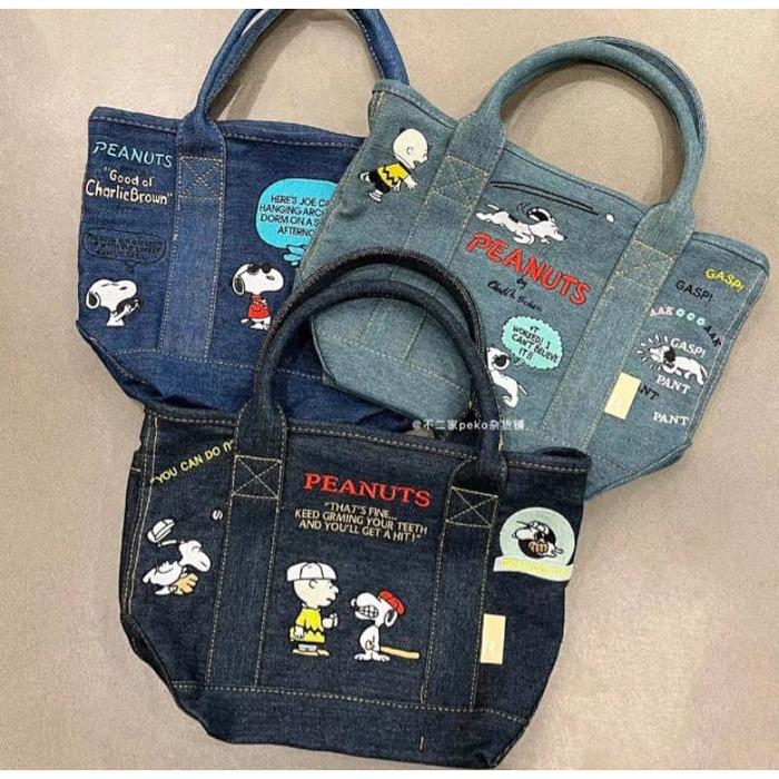 TAS SNOOPY / TAS JEANS SNOOPY / TAS TENTENG SNOOPY / HAND BAG IMPORT SNOOPY / TAS IMPORT SNOOPY