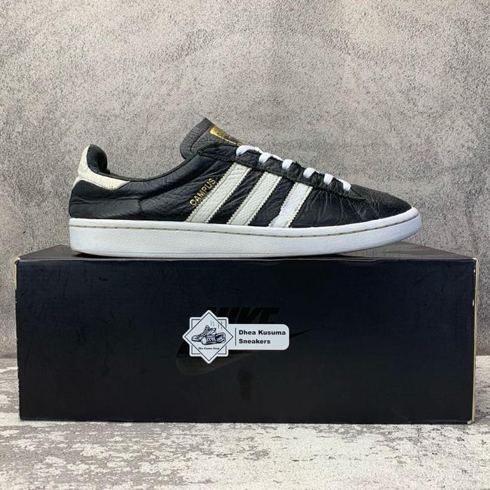 Sepatu Second Casual Adidas Campus Black White Size 42 2/3 insole 27 cm Original Guarantee 100%