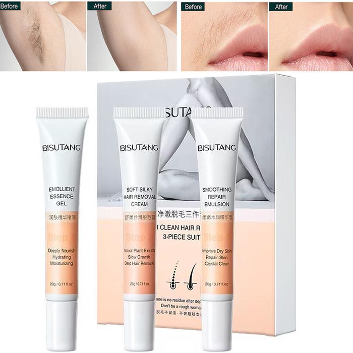 Hair Removal Cream Kit Painless Depilatory Cream Repair Serum Lotion
