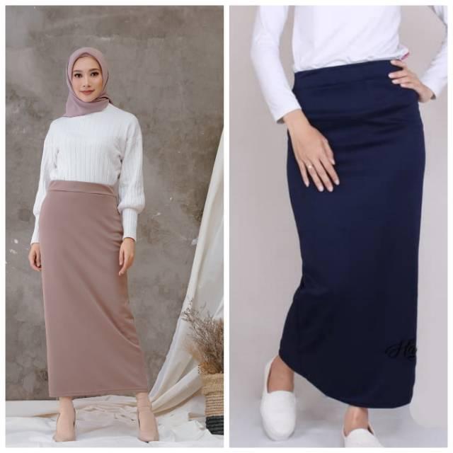 Rok Wanita Scuba Allsize Model Span/ ROKSPANSCUBA ROK SPAN PANJANG