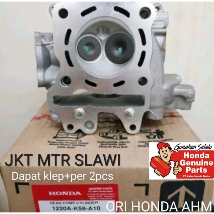 NEW 1220A-K59-A10 head comp cylinder, head assy comp, rumah klep vario 150 2015-2022 & pcx 150 asli 