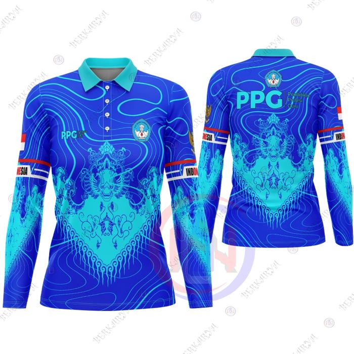 Baju Wanita Kaos Polo PPG Pendidikan Profesi Guru Jersey PPG Bahan Dry-Fit Premium FullPrinting Atas