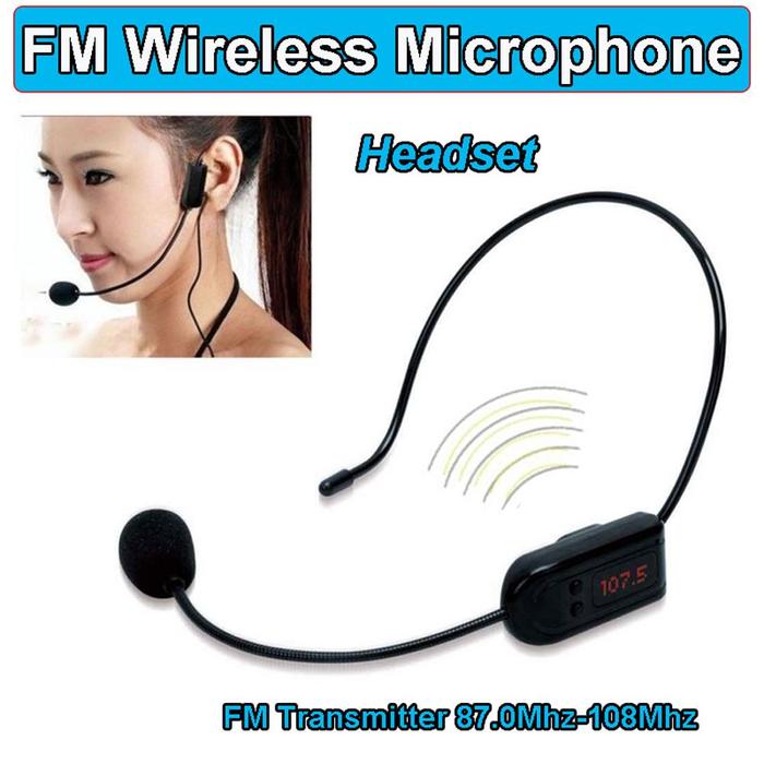 Wireless Microphone Condenser Headset Megaphone Radio Mic FM