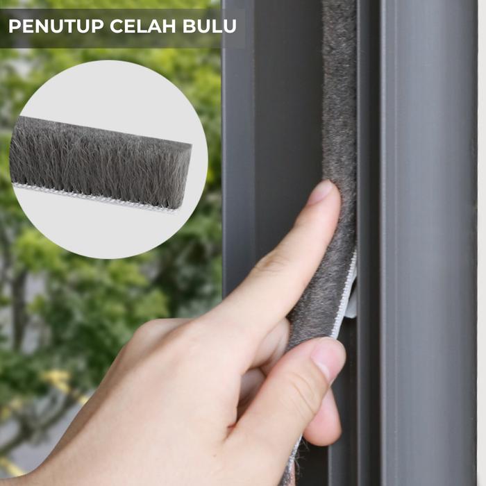 Penutup Celah Pintu Dan Jendela Bulu Halus Door Seal Peredam Perekat 3M Mohair Moher Seal