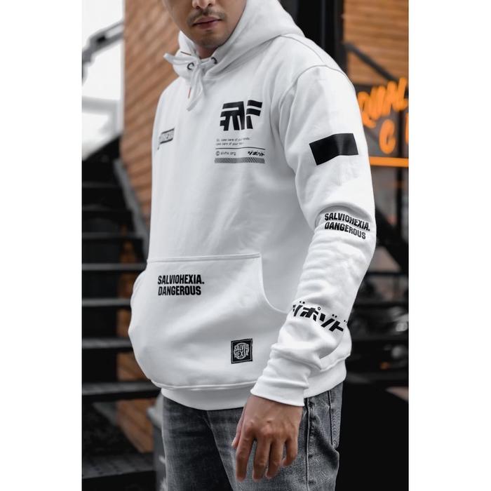 Salvio Hexia Sweater Hoodie Cyber Putih Original Switer Hodie Pria