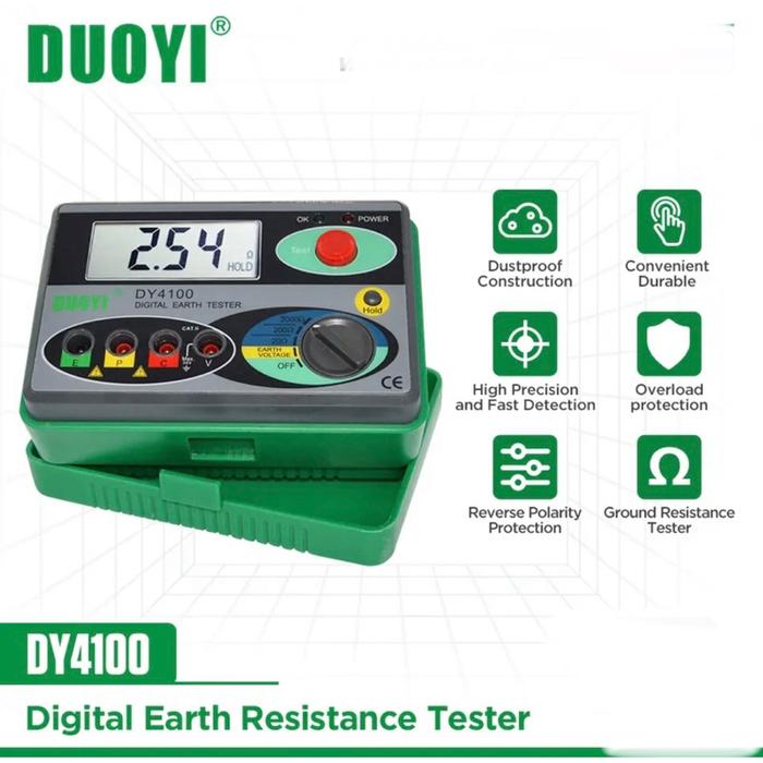 DUOYI DY4100 Insulation Tester Meter Megger Earth Resistance Voltage Ground Digital Multimeter Megoh