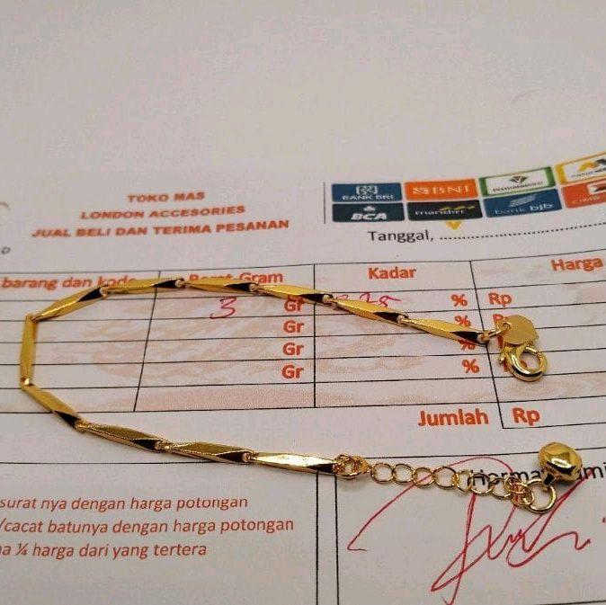 gelang tangan wanita (tembus) motif padi mas mudah