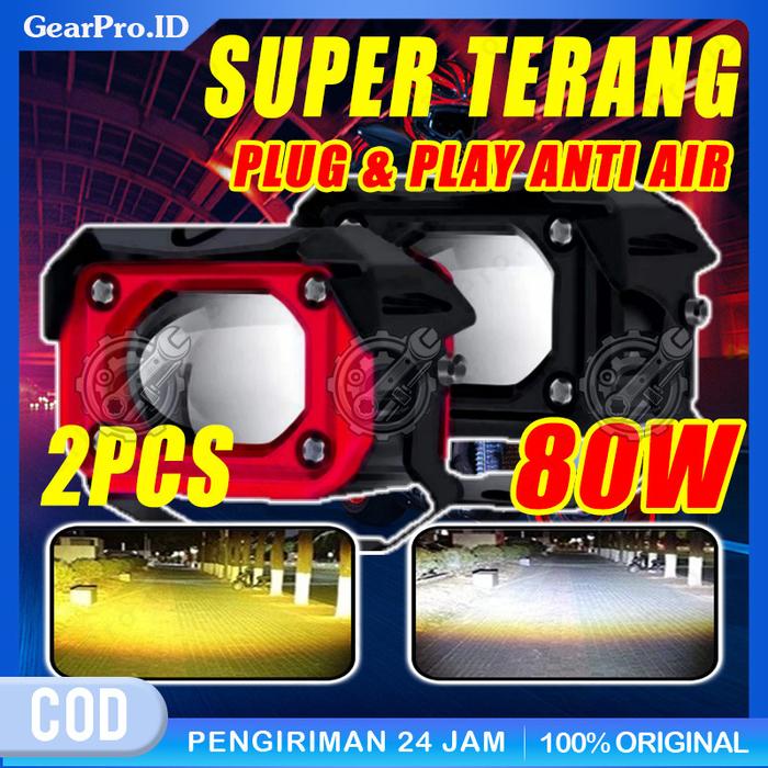 Lampu Tembak LED Laser VINYX M30 Superbright 80Watt - 2 Warna Putih/Kuning, Dual CSP Hi/Lo, 24V/12V 