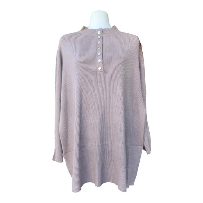 Tunik rajut pinkdose adem sangat melar Busui kancing Lengan aksen kancing inara oversize jumbo
