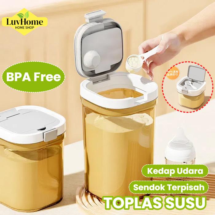 LuvHome【Besar 1KG】BPAFree Tempat Susu Bubuk Bayi Wadah Susu Toples Makanan Vacuum Sealed Box Kotak P