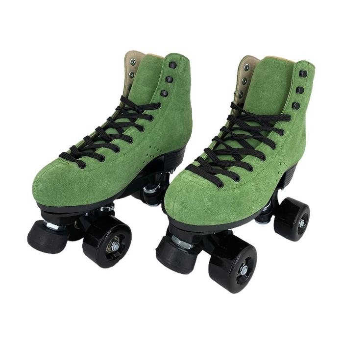 Terlaris, Suede Roller Skate Double Row Quad Skate Shoes Men Women