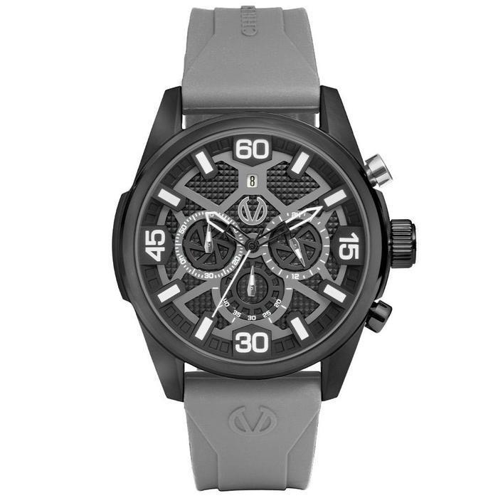 Jam Tangan CHRIST VERRA Velocity Chrono CV 12254G-36 BLK/GRY Rubber Strap