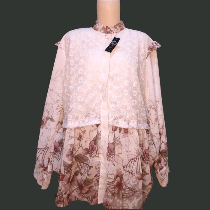 RANIA CERUTTI BRUKAT / atasan wanita blouse brukat / Blouse bunga brukat