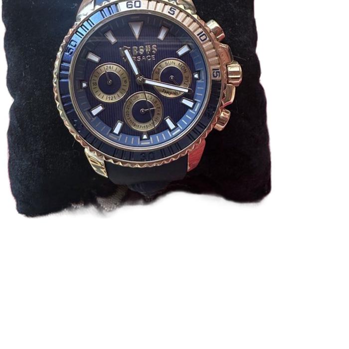 Versus Versace Dark Blue Rubber Strap Men's Watch Preloved