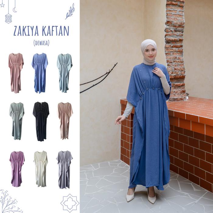 [BISA COD] - LA LA LAND ZAKIYA KAFTAN DEWASA | Baju Lebaran | Gamis | Maxi Dress | Kaftan Lebaran | 