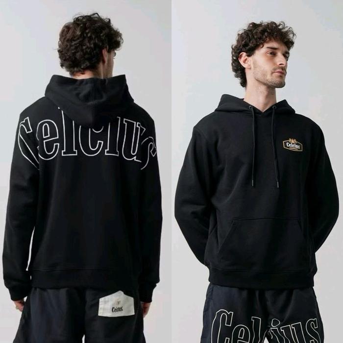 Hoodie Celcius Black Atasan Nyaman Tebal Halus Jaket Pria Wanita