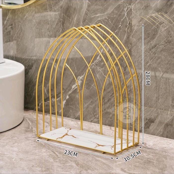Rak Sangkar Rak Kosmetik Rak Skincare Aesthetic Besi Tempat Penyimpanan Anti Karat sudut gold esteti