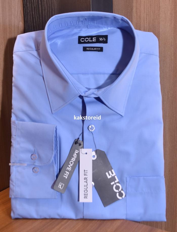 Kemeja Pria Lengan Panjang Formal Polos Biru Kemeja Merk **LE Reguler COR 511 Kemeja Murah Banget