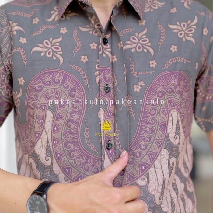Pakeankulo Batik Pria Premium Slimfit Motif Aswangga Lengan Pendek Pasti Ori