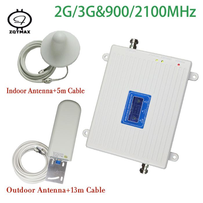 ZQTMAX 2g 3g signal booster gsm repeater 900 2100mhz cellular Signal