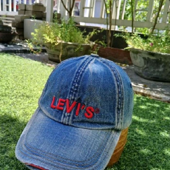 topi levis bahan denim adem vintage