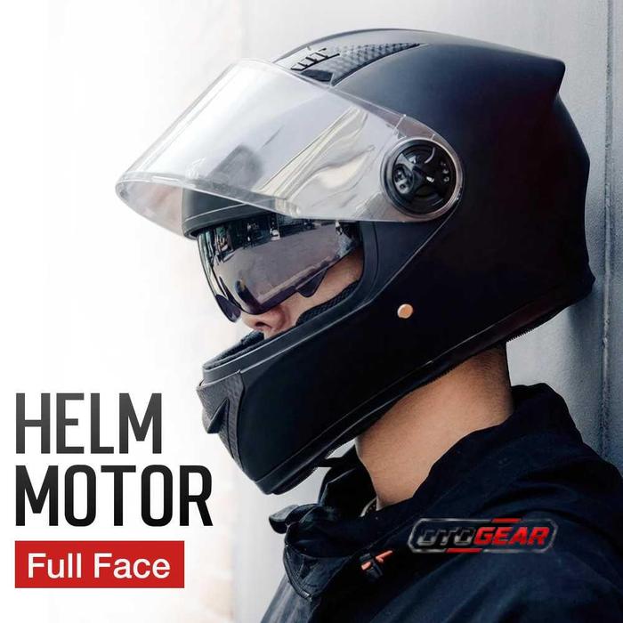 AXK Helm Full Face Motor Sport Olahraga Double Lens Anti Fog Motocycle - A557
