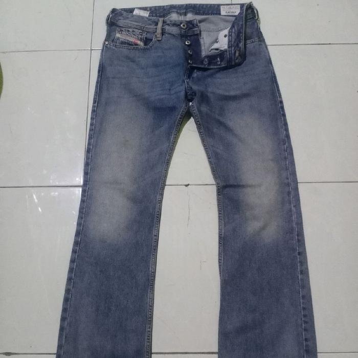 Celana jeans pria Original Diesel Industry blue reguler bootcut