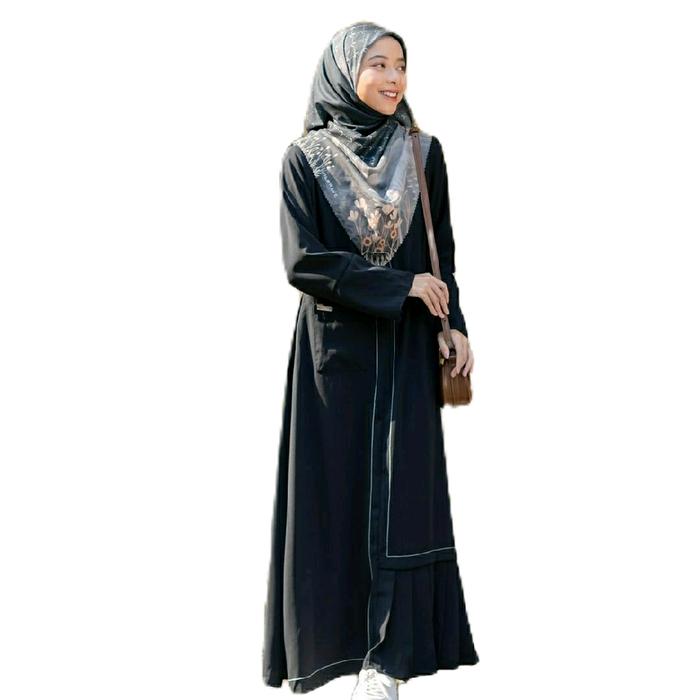 Shelee dress Jilbrave | Gamis Basic Casual Polos Minimalis dengan aksen rok lipit | Loose dress