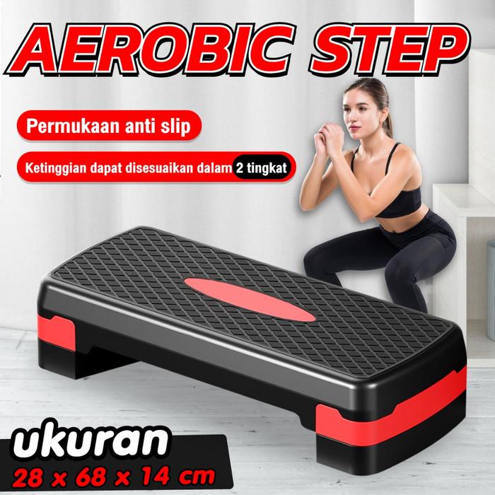 HTD Sport Papan Senam Aerobic Step Zumba 2 Tingkatan Adjustable Alat Olahraga 68cm