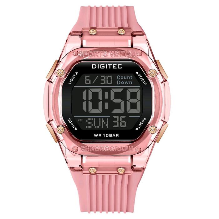 DIGITEC Jam Tangan Pria Digital Tali Karet Terlaris COD Free Box Model WR10BAR Count Down