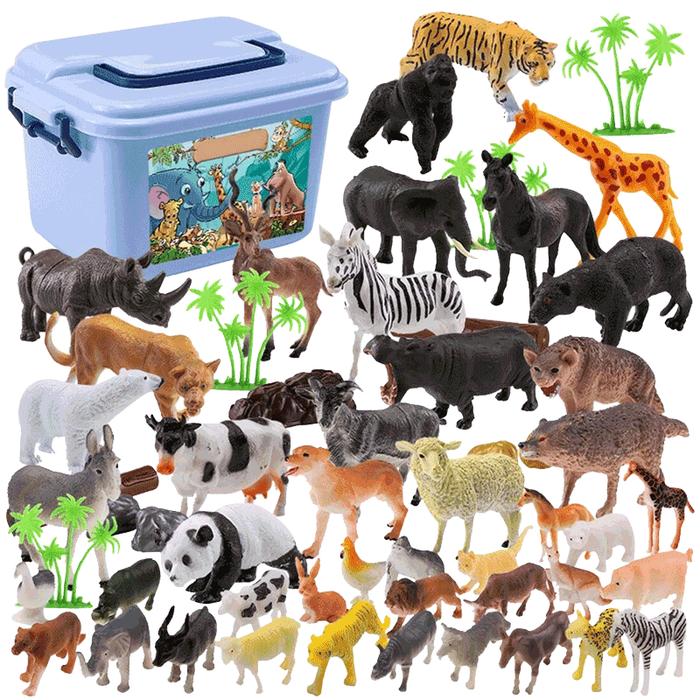 【COD】59pcs With Box Mainan Dinosaurus Hewan Kecil Binatang Animal Figure Wild Animal Figure Hewan An