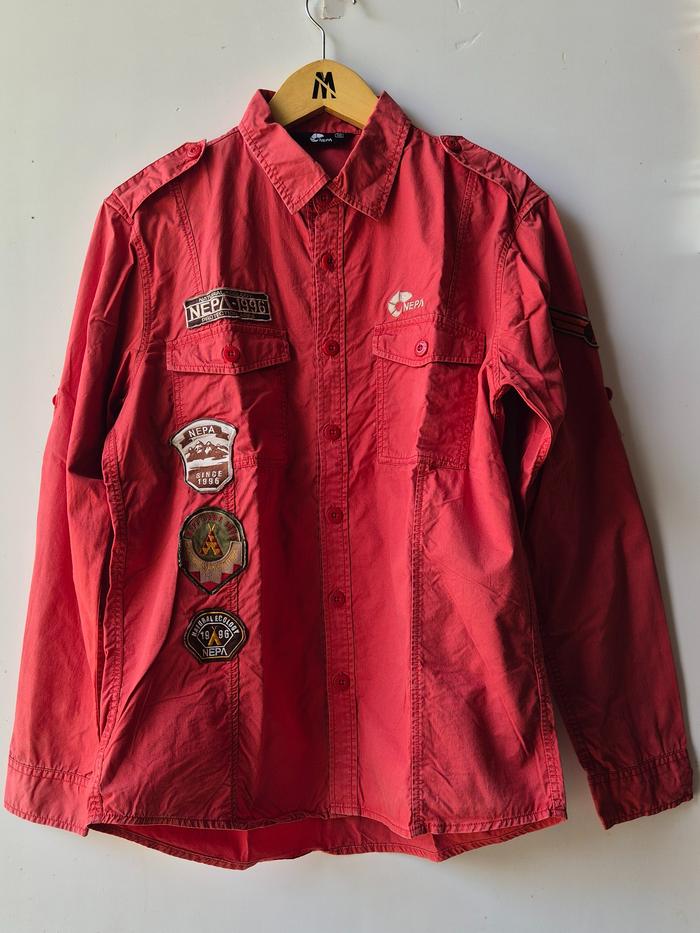 NEPA 1996 Protection Area Wapen Shirt Kemeja Lengan Panjang Outdoor Pria Size L