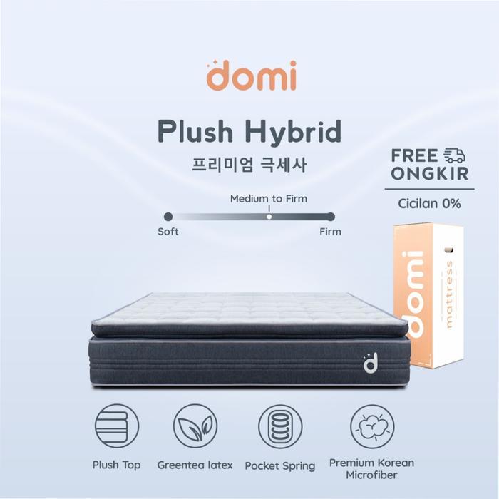 Domi Plush Hybrid Mattress 28cm / Kasur Premium Pocket Spring Greentea Latex / Mattress in a Box - 9